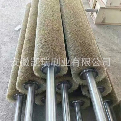 钢丝毛刷辊 滚筒刷双钢带缠绕毛刷 工业机械清洗机毛刷辊厂家定制图5