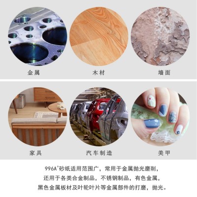 外贸货源打磨砂纸 996A+5英寸8孔125mm背绒砂纸 圆盘抛 光水磨砂纸图5