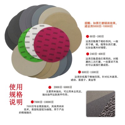 VIBRATITE砂纸 996A+6寸150mm 升级款圆盘水磨砂纸 背绒干磨水砂纸图4