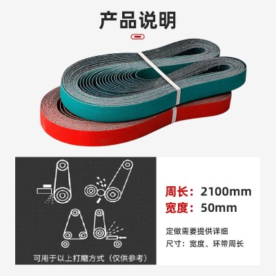 利鹰锆刚玉砂带耐磨不锈钢陶瓷堆积砂带环形2100沙带机抛光 砂布带图5