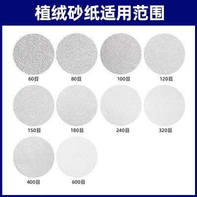 自粘值绒砂纸白砂5寸/干磨电动圆盘拉绒片沙纸金属木材打磨砂布纸图2