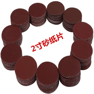 厂家直销植绒砂纸2寸 拉绒片背绒片自粘式砂盘红砂圆盘砂纸片抛光图4