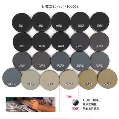 跨境货源 996A+ 3寸75mm圆盘水磨砂纸植绒背绒干磨水砂纸干湿两用图2
