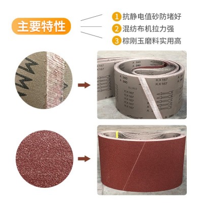砂带机砂带 打磨抛光砂带卷 2100*50mm砂带条 木工金属耐磨软沙带图3