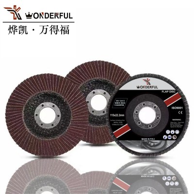 跨境4.5寸锆刚玉百叶片 115x22mm煅烧蓝砂布轮氧化铝材质弹性磨盘图3