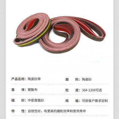 984S陶瓷砂带 去氧化干磨湿磨环形抛光砂带机打磨配机带50*2100图5
