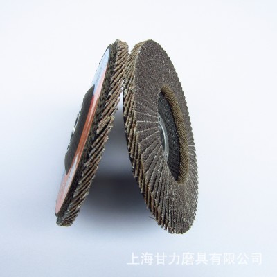 奇锐锻烧百叶片125*22mm5”平面砂布轮铁芯网盖百页片黑色60#80目图5