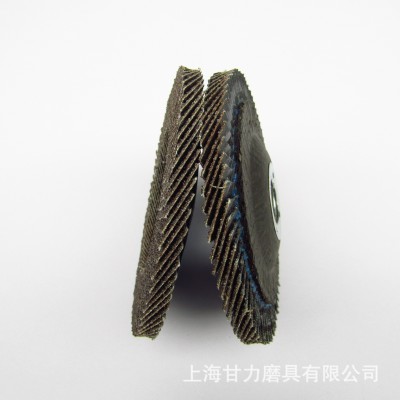 德尔士4”平面砂布轮网盖百叶片100*16mm 煅烧抛光片百页打磨片图3