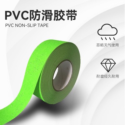 厂家直销80目沙质PVC荧光绿色胶带高耐磨强力防水粘胶砂带图2