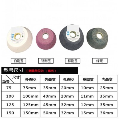 白刚玉碗型砂轮碗形砂轮125/150/200/250磨刀机砂轮打磨陶瓷砂轮图5