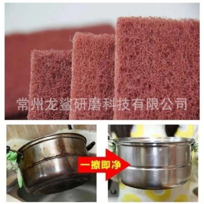 加厚金刚砂红百洁布7447家庭清洁擦拭锅底神器不锈钢拉丝抛光除锈图2