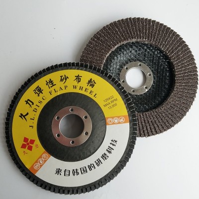 5寸125 特厚型 黑砂平面砂布轮 金属打磨百叶片 抛光百叶轮百页轮图3