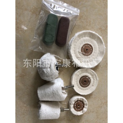 厂家供应白布轮8件套抛光布轮 带杆布轮平面布轮 非金属抛光材料图3