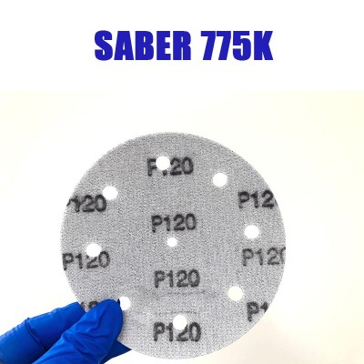 SABER775K薄膜紫纸5寸9孔干磨砂纸紫色陶瓷磨料费斯托款打磨汽车图2