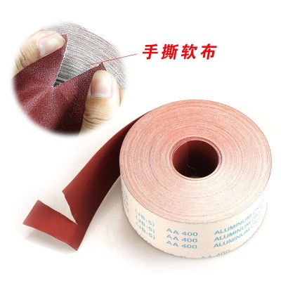 油漆打磨砂布4寸/4.5寸软布卷 手撕JB-5砂布砂带木工油漆抛光砂布图4