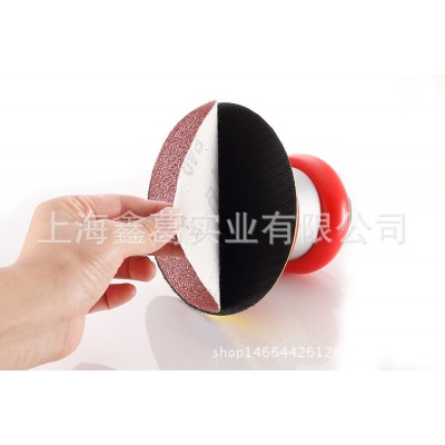 厂家批发5寸砂纸 圆盘砂125mm植绒红砂拉绒片 抛光除锈砂皮图4