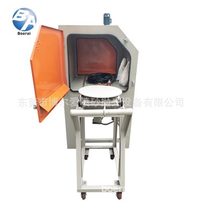 模具专用带推车喷砂机手台车转盘式喷砂机箱式手动喷砂设备图4