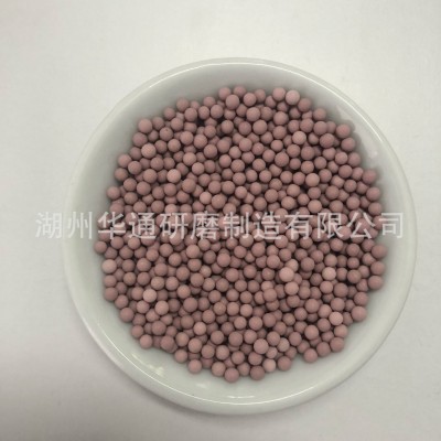 厂家供应红色铬刚玉磨料圆球定做三角研磨石圆柱滚抛石耐磨型图3