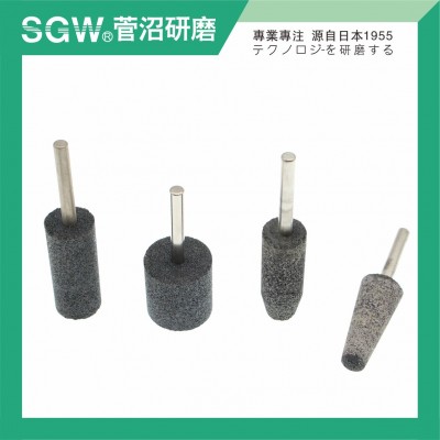 SGW树脂磨头附轴带柄打磨去毛刺抛光金属电磨配件耐磨圆柱锥形图3