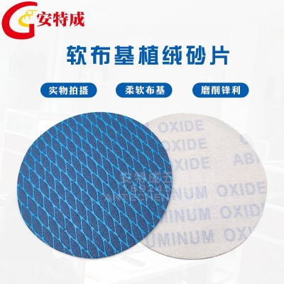 菱形网格植绒片防堵塞圆盘砂3寸4寸5寸7寸9寸拉绒片鱼鳞形背绒砂图2