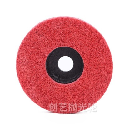 厂家直销红色黑盖尼龙轮纤维轮磨碟角向尼龙轮100型4寸角磨片图2