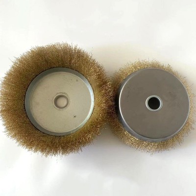 新款现货批发 打磨头镀铜钢丝碗刷电磨配件笔型除锈抛光钢丝轮图5