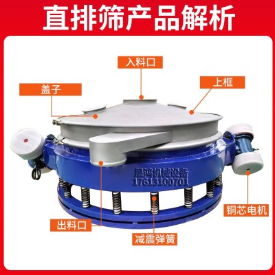 晟鸿直排式双震源振动筛 面粉除杂圆筛机石墨粉筛分不锈钢震动筛图3