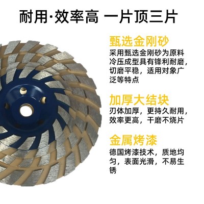 加厚金刚石斜齿波纹碗磨片磨盘角磨机打磨大理石混凝土水泥磨轮片图2