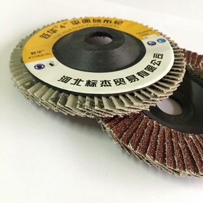 跃华90塑盖72页平面砂布轮 100型红砂百页片 角磨机打磨片图2