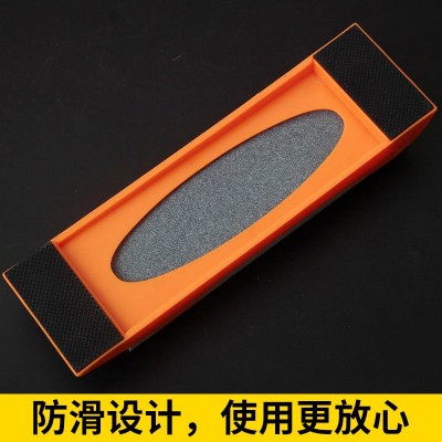 双面油石磨刀器棕刚玉磨刀石带底座磨石厨房家用磨刀石地摊货源图4