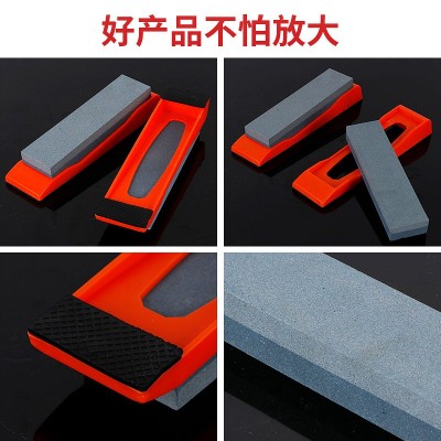 方圆家用磨刀石180/320目双面油石厨房带底座磨刀石磨石地摊货源图5