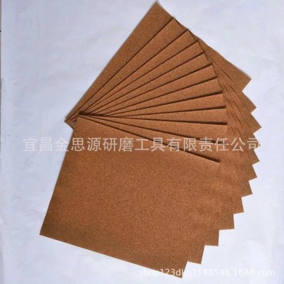 出口欧美木工砂纸石英砂干磨砂纸褐色彩色砂纸抛光打磨石榴石 10000包图2
