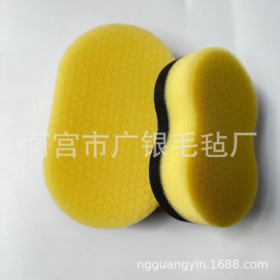 六边形，三角形，方格形海绵抛光球汽车漆面抛光背绒5寸盘盘面6寸图3