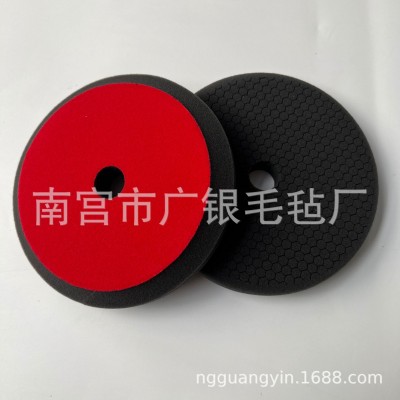 六边形，三角形，方格形海绵抛光球汽车漆面抛光背绒5寸盘盘面6寸图2