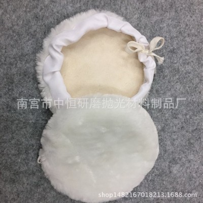 厂家直销7寸180仿毛球抛光盘系带羊毛盘汽车抛光打蜡套汽车抛光垫图2