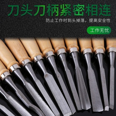批发木工雕刻刀雕花凿雕刻刀套装手工雕刻凿12件套木工雕刻刀套装图5