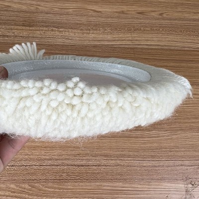 羊毛线抛光轮自粘羊毛抛光盘单面毛线轮汽车油漆面抛光5/6/7/8寸图5