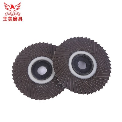 三菱黑砂韩式花型页轮不锈钢专用百叶片金属打磨片百叶轮厂家直销图4