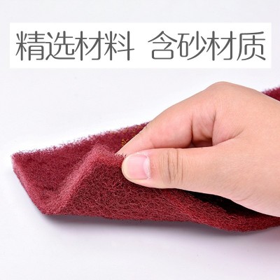 商用清洁百洁布拉丝轮金刚砂尼龙片清洁清洗除锈专用清洁布红色图3