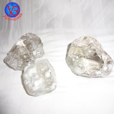 不规则琥珀色彩色玻璃块加工透明水晶玻璃块造景装饰玻璃块图2