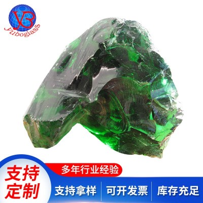 不规则琥珀色彩色玻璃块加工透明水晶玻璃块造景装饰玻璃块图5
