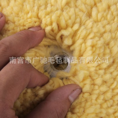 厂家主销羊毛双面抛光盘180mm羊毛球羊毛盘双面螺纹镜面还原盘图3