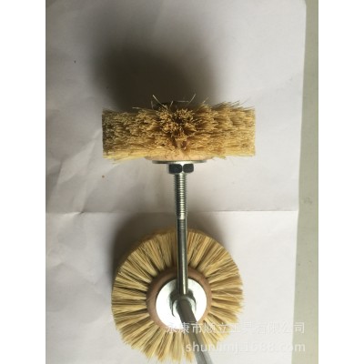 家具抛光打蜡木雕根雕打磨剑麻马毛花头钢丝花头杆平磨头抛光磨具图2