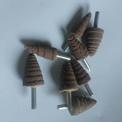 直供锥形砂纸磨头带柄百叶轮砂布打磨头千叶磨头圆柄抛光尖叶轮图4