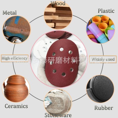 厂家批发红砂背绒5寸8孔植绒圆盘砂纸气磨植绒砂纸片跨境电商图4