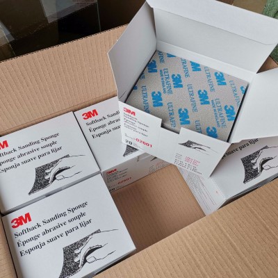 3M2601海绵砂4.5*5.5英寸蓝字06893 3M02601海绵砂纸砂块图2