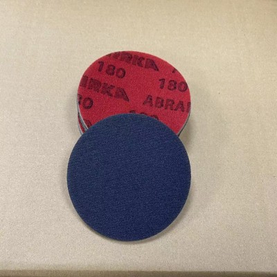钢化玻璃修复片划痕去除 摩卡海绵砂P180 粉色大网格粗砂抛光片图3
