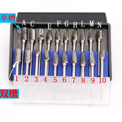 3mm钨钢磨头单纹双纹旋转锉钨钢铣刀 头木工木雕打磨头根雕雕刻刀图5