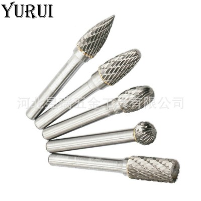 硬质合金旋转锉6*10mm5pcs套装双纹钨钢滚磨刀雕刻打磨头工具新款图5