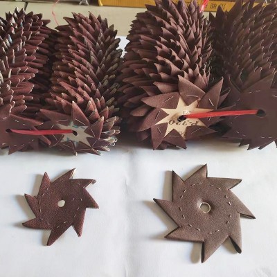 4寸6寸单双层八角砂纸八瓣砂 木雕根雕缝隙抛光打磨工具八角砂布图2